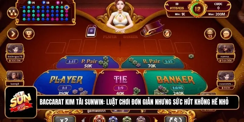 Baccarat Kim Tài Sunwin: Luật Chơi Đơn Giản Nhưng Sức Hút Không Hề Nhỏ